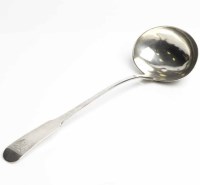Lot 270A - GEORGE III SCOTTISH SILVER SOUP LADLE maker...