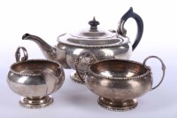 Lot 275 - GEORGE V SILVER THREE PIECE TEA SERVICE maker...