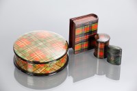 Lot 257 - RARE TARTAN WARE MINIATURE BIBLE BOX WITH...