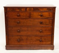 Lot 275 - VICTORIAN MAHOGANY CHEST with two concealed...