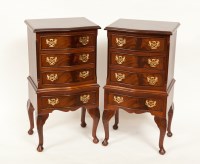 Lot 312 - PAIR OF REPRODUCTION MAHOGANY SERPENTINE...