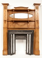 Lot 320 - ART NOUVEAU PINE STYLE FIRE SURROUND with...