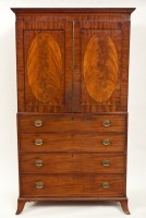 Lot 327 - 19TH CENTURY MAHOGANY LINEN PRESS with two...