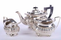 Lot 281 - EDWARDIAN SILVER BACHELOR'S THREE PIECE TEA...