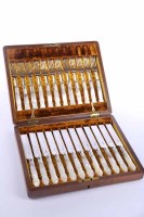 Lot 284 - LATE VICTORIAN MOTHER OF PEARL HANDLED DESSERT...