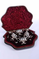 Lot 285 - SET OF FOUR EDWARDIAN SILVER DOUBLE HANDLED...
