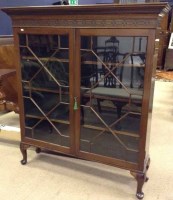 Lot 368 - LATE VICTORIAN MAHOGANY BOOKCASE with two...