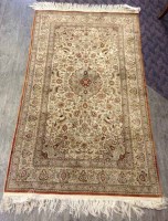 Lot 382 - TABRIZ SILK AND COTTON RUG with pale blue...