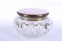 Lot 287 - LARGE GEORGE V SILVER MOUNTED CRYSTAL POWDER...