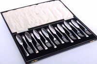 Lot 288 - SET OF EIGHT SILVER FISH KNIVES AND FORKS...