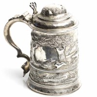 Lot 290A - IMPRESSIVE GEORGE III SILVER TANKARD maker...
