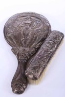 Lot 291 - EDWARDIAN ART NOUVEAU SILVER HAND MIRROR AND...
