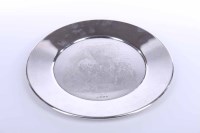 Lot 301 - SILVER CIRCULAR TRAY maker Roberts & Dore,...