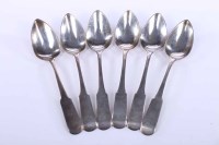 Lot 307 - SET OF SIX GEORGE III SCOTTISH FIDDLE PATTERN...