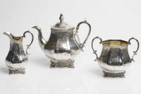 Lot 310A - ATTRACTIVE VICTORIAN THREE PIECE SILVER TEA...