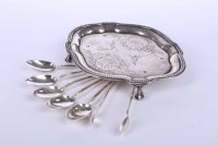 Lot 313 - LATE VICTORIAN SILVER PRESENTATION TRAY BASE...
