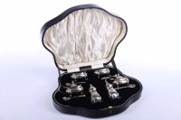 Lot 315 - GEORGE V SILVER CRUET SET maker Docker & Burn...