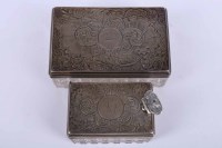 Lot 319 - MATCHING VICTORIAN SILVER MOUNTED INK WELL AND...