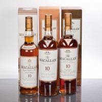 Lot 888 - THE MACALLAN 10 YEAR OLD (3) Single Highland...