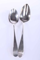 Lot 323 - GEORGE III SILVER FANCY BACK TABLE SPOON maker...