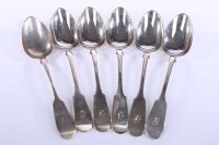 Lot 329 - SET OF SIX SCOTTISH VICTORIAN FIDDLE PATTERN...