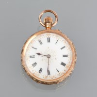 Lot 1002 - LADY'S EIGHTEEN CARAT GOLD FOB WATCH with...