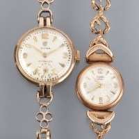 Lot 1004 - TWO LADY'S NINE CARAT GOLD WRISTWATCHES...