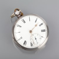 Lot 1015 - VICTORIAN SILVER POCKET WATCH with Roman...