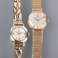 Lot 1017 - TWO LADY'S WRISTWATCHES comprising an Omega...