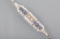 Lot 1035 - LADY'S ART DECO DIAMOND AND SAPPHIRE SET...