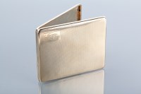 Lot 1036 - NINE CARAT GOLD CIGARETTE CASE engraved with...