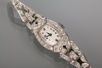 Lot 1060 - LADY'S ART DECO DIAMOND SET COCKTAIL WATCH the...