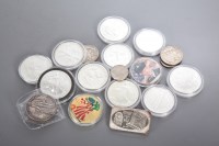 Lot 1066 - NINE AMERICAN SILVER DOLLARS AND OTHER US...