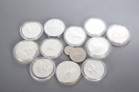 Lot 1074 - FOUR AUSTRALIAN SILVER DOLLARS AND OTHER...