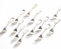 Lot 334A - SET OF SIX VICTORIAN SILVER FIDDLE PATTERN...