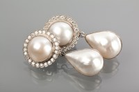 Lot 1110 - IMPRESSIVE EIGHTEEN CARAT WHITE GOLD PEARL AND...