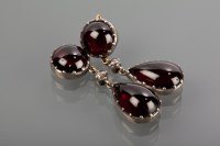 Lot 1111 - PAIR OF NINETEENTH CENTURY GARNET AND DIAMOND...