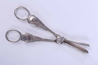 Lot 336 - PAIR OF LATE VICTORIAN SILVER GRAPE SCISSORS...