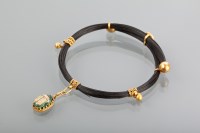 Lot 1155 - ART DECO ELEPHANT HAIR BRACELET with...