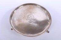 Lot 338 - GEORGE III SCOTTISH SILVER WAITER makers' mark...
