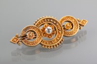 Lot 1180 - VICTORIAN DIAMOND SET BROOCH formed by three...