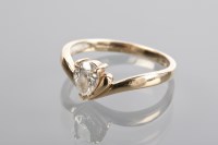 Lot 1199 - DIAMOND SOLITAIRE RING the pear shaped diamond...