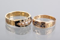 Lot 1200 - VICTORIAN DIAMOND AND PEARL MOURNING RING set...