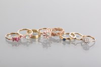 Lot 1205 - LARGE GROUP OF GEM SET RINGS including an...