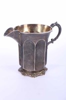 Lot 341 - VICTORIAN SILVER CREAM JUG maker John Evans II,...
