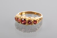 Lot 1267 - VICTORIAN STYLE EIGHTEEN CARAT GOLD GARNET...