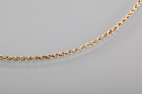 Lot 1325 - NINE CARAT GOLD ROPE LINK CHAIN 11g