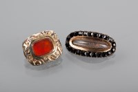 Lot 1332 - EARLY VICTORIAN CARNELIAN SET BROOCH along...