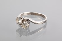 Lot 1369 - DIAMOND TWO STONE RING with two brilliant cut...