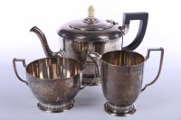Lot 353 - ART DECO SILVER THREE PIECE TEA SERVICE maker...